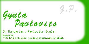 gyula pavlovits business card